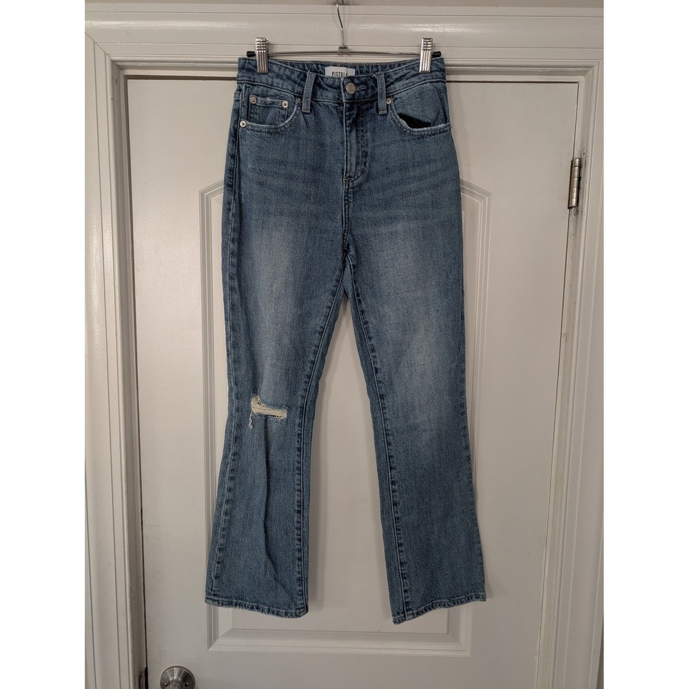 Pistola Womens Size 25 Blue Denim Distressed Bootcut Flare‎ Jeans